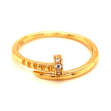 Anillo (clavo) con circones en oro amarillo 18k