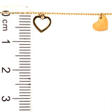Pulsera (corazones) con oro amarillo 10k. 19cm