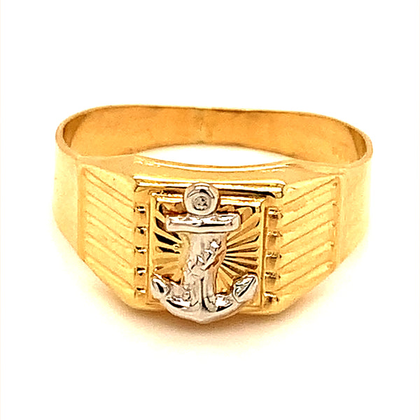 Anillo para caballero en oro 2 Tonos 10kt.