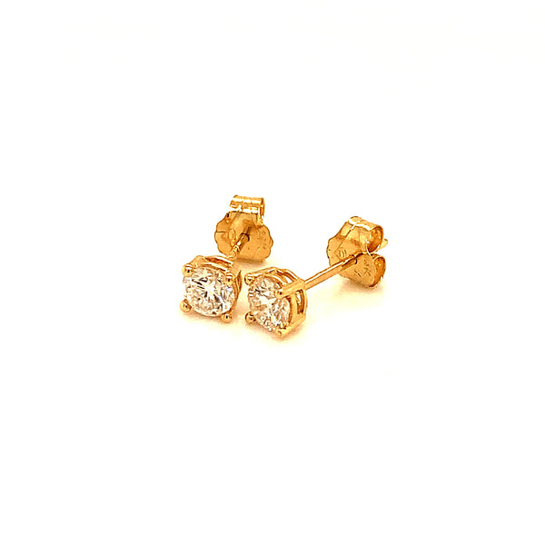 (LD) Aretes con diamantes de laboratorio en oro amarillo 14kt.