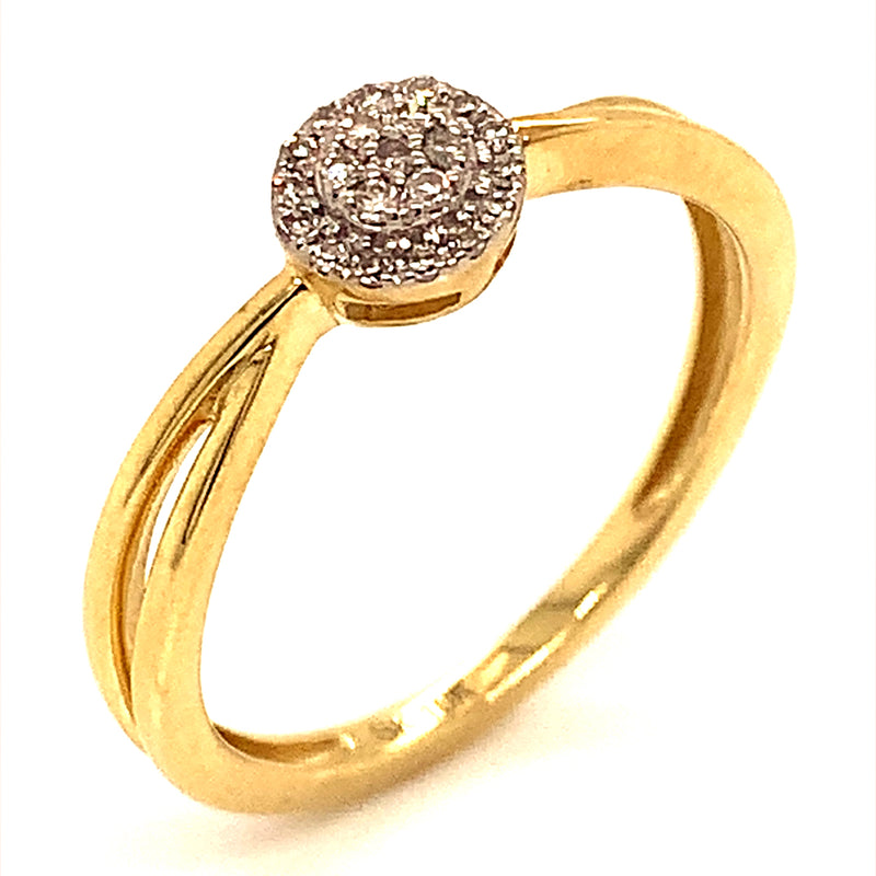 (SOFIA) Anillo con diamantes en oro amarillo 10kt