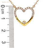 (SOFIA) Collar (corazón) con diamantes en oro amarillo 10kt.