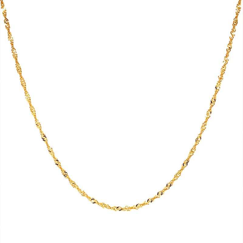 Cadena (singapur maciza) 50cm en oro amarillo 18k