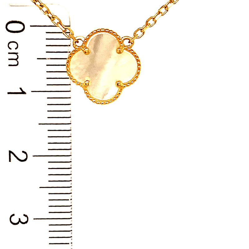 Collar (trébol nacar blanco) en oro amarillo 18kt. 42/45cm