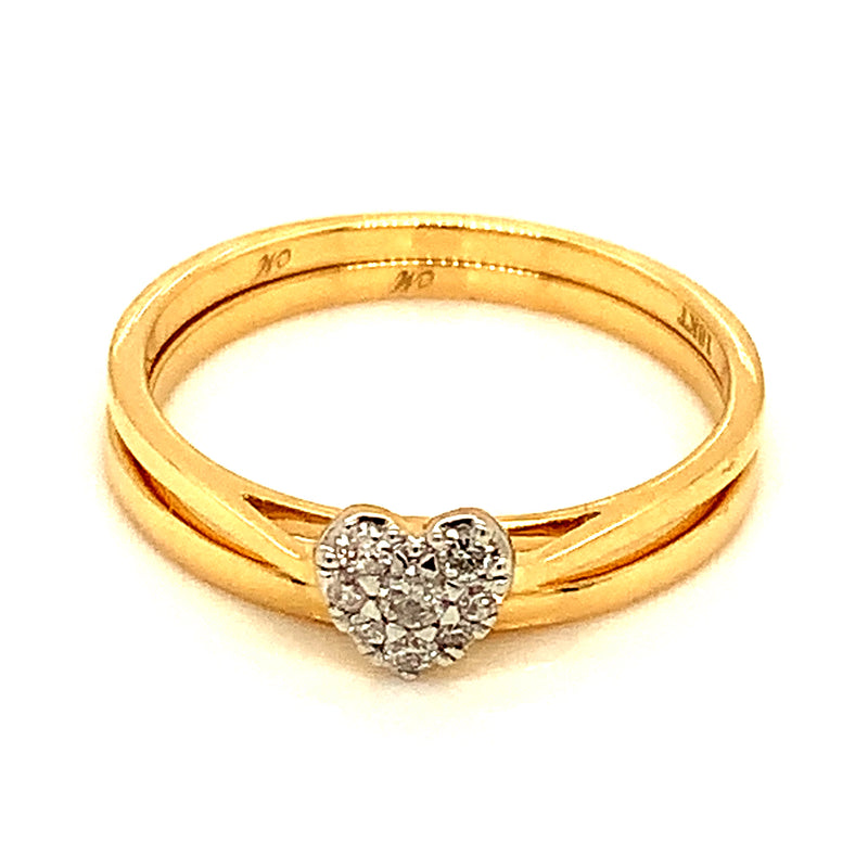 (MIA) Set con diamante en oro amarillo 18kt.