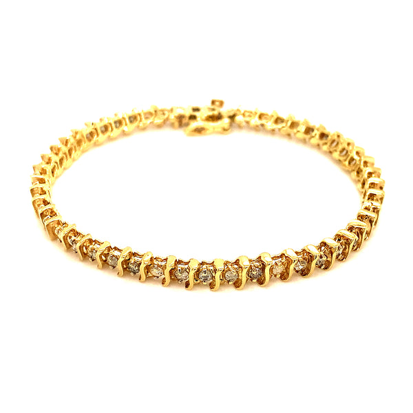 (SOFIA) Pulsera con diamantes en oro amarillo 14kt