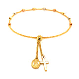 Pulsera (denario ajustable) en oro 3 tonos 18k.