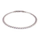 Pulsera gourmet maciza en oro blanco 18k. 21cm