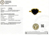 (LD) Anillo con zafiro de laboratorio en oro amarillo 14KT.