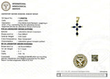 (LD) Dije con zafiro y diamantes de laboratorio en oro blanco 14KT.