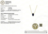 (LD) Collar con zafiro de laboratorio en oro amarillo 14KT. 43cm