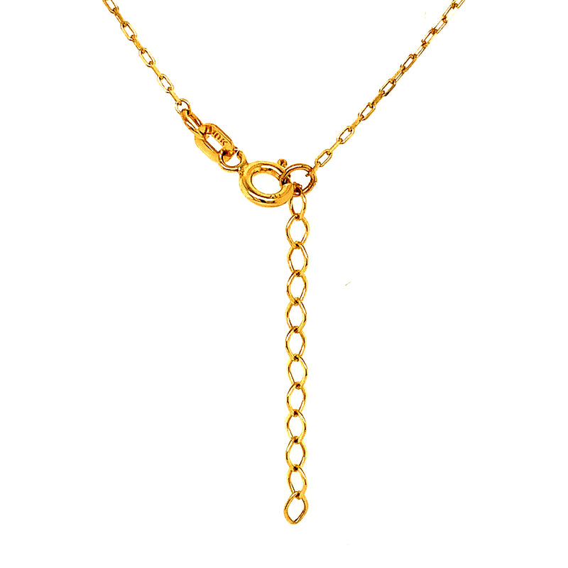 Collar (doble corazones) en oro amarillo 10kt. 42cm/45cm