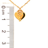 Collar (corazon y llave) en oro amarillo 18kt. 41cm/44cm