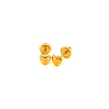 Aretes (corazón) para bebés en oro amarillo 10kt