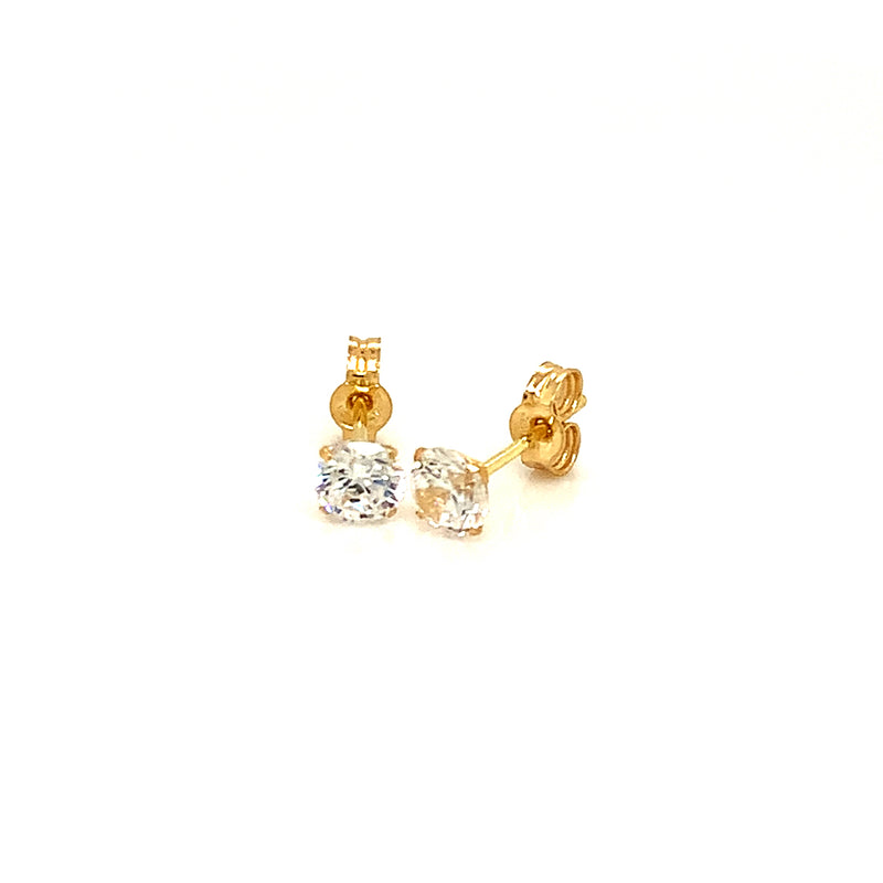 Aretes con circones en oro amarillo 18kt