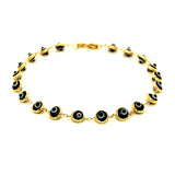 Pulsera (ojo turco) en oro amarillo 10k. 19cm