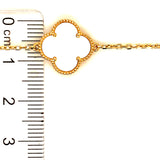 Pulsera (trébol nacar blanco) en amarillo 18k. 17/19cm