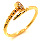 Anillo (clavo) con circones en oro amarillo 18k