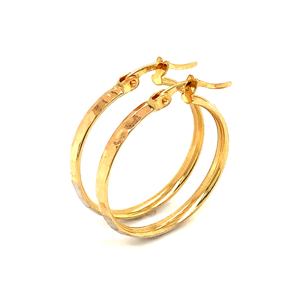 Argollas en oro 3 Tonos 18k