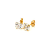 Aretes con circones en oro amarillo 18kt