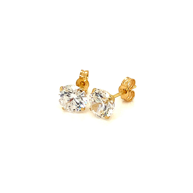 Aretes con circones en oro amarillo 18kt