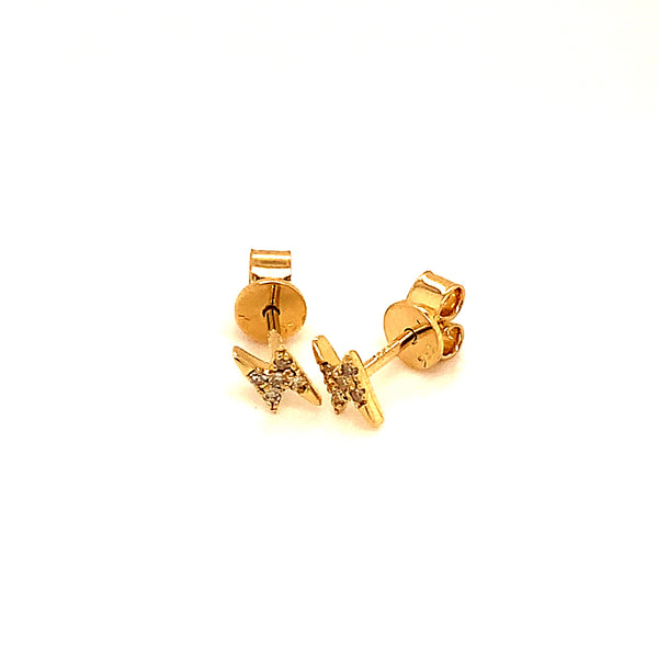 (SOFIA) Aretes (rayo) con diamantes en oro amarillo 10kt