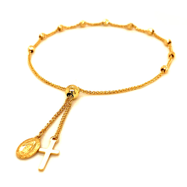 Pulsera (denario ajustable) en amarillo 18k.