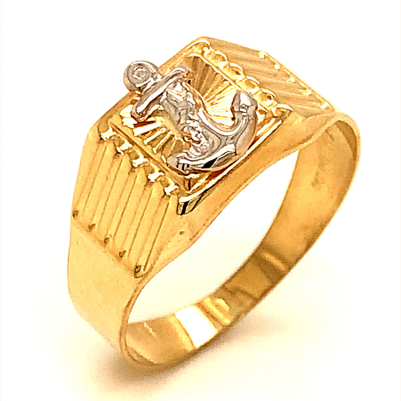 Anillo para caballero en oro 2 Tonos 10kt.