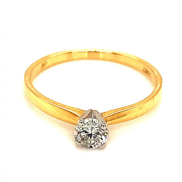 (MIA) Anillo con diamante en oro amarillo 18kt.