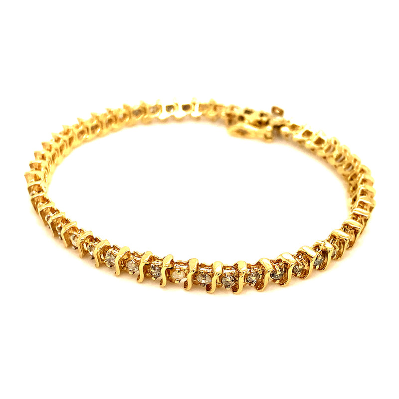 (SOFIA) Pulsera con diamantes en oro amarillo 14kt