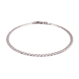 Pulsera gourmet maciza en oro blanco 18k. 21cm