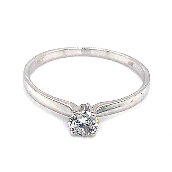 (MIA) Anillo con diamante en oro blanco 18kt.