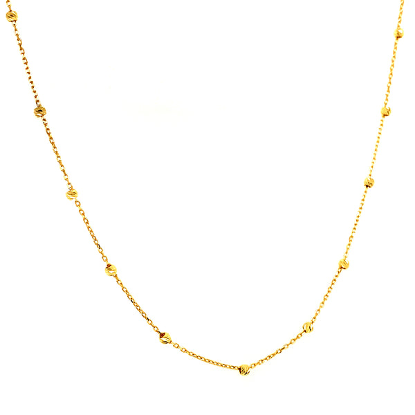 Collar (bolitas) en oro amarillo 10kt. 42cm/44.5cm