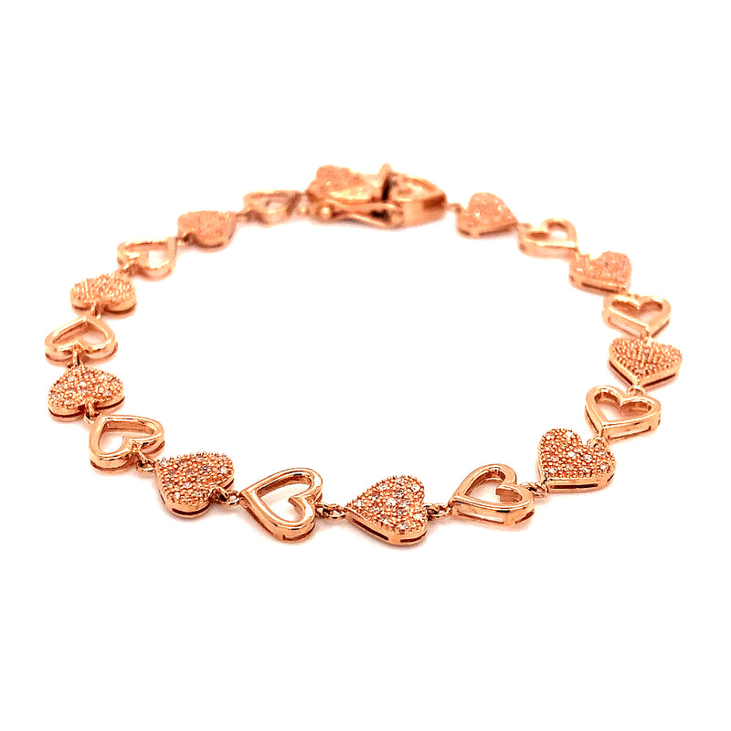 (SOFIA) Pulsera con diamantes en oro rosado 10kt