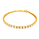 Pulsera (circones) en oro amarillo 18k. 18cm