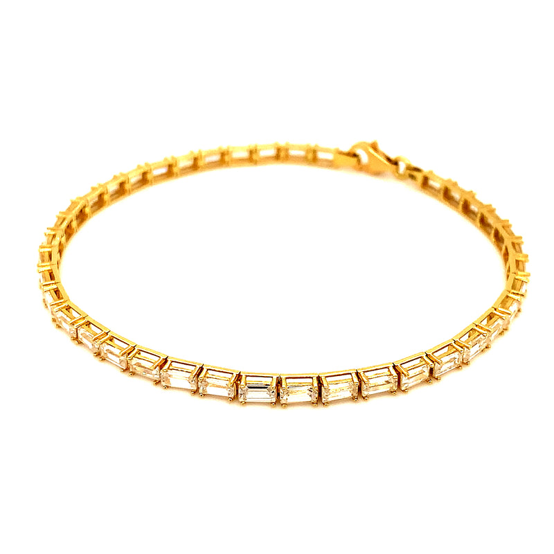 Pulsera (circones) en oro amarillo 18k. 18cm