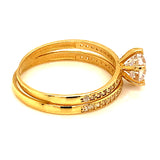 Set de anillos con circones en oro amarillo 18kt.