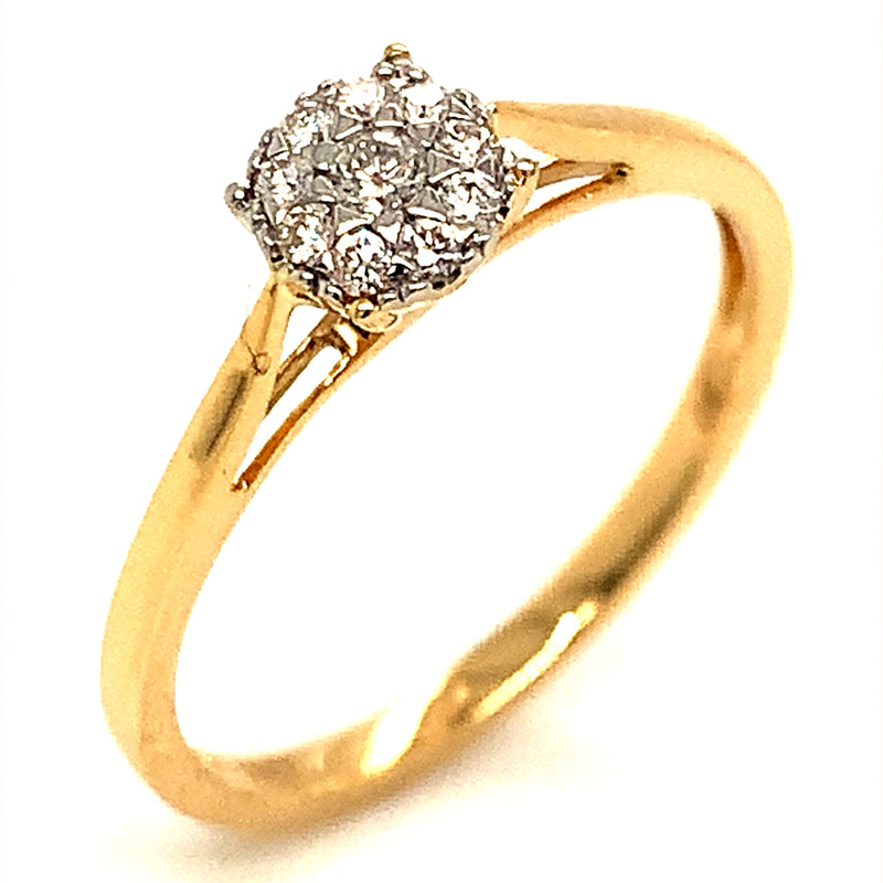 (MIA) Anillo con diamante en oro amarillo 18kt.