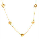 Collar (corazones) en oro amarillo 10kt. 42/45cm