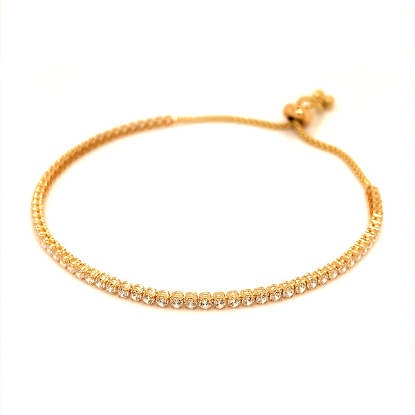 Pulsera (circones) en oro amarillo 18k. Ajustable