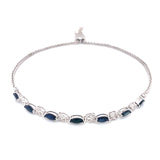 Pulsera ajustable de zafiros en plata 925