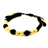 Pulsera (hilo negro ajustable) en amarillo 18k.