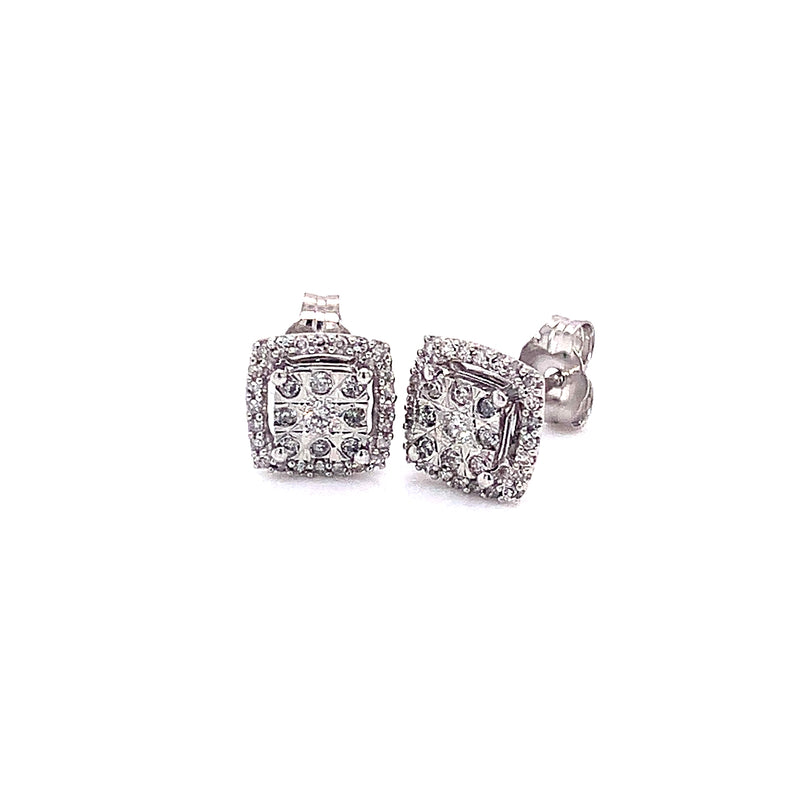 (SOFIA) Aretes con diamantes en oro blanco 10kt