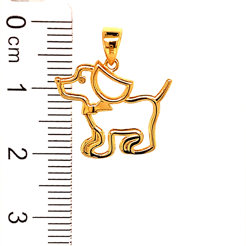 Dije (perrito) en oro amarillo 18k