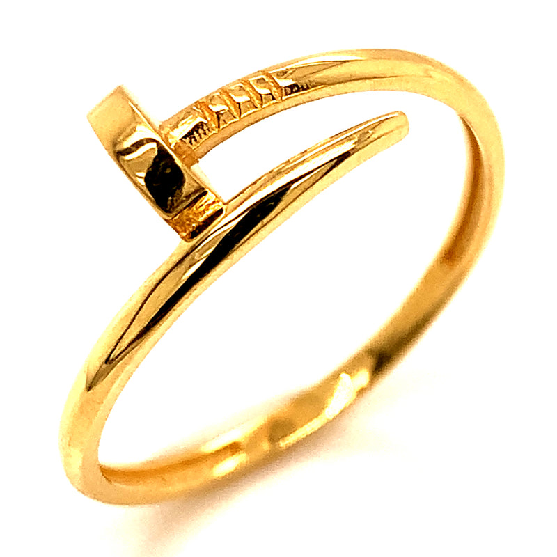 Anillo (clavo) con circones en oro amarillo 18k