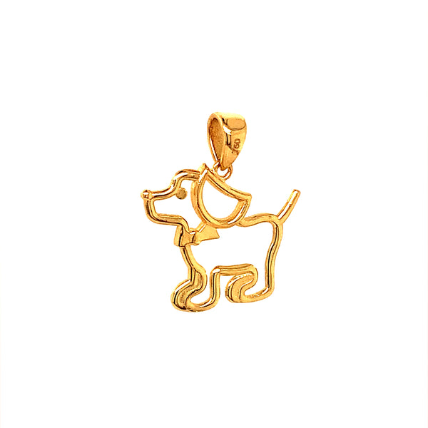 Dije (perrito) en oro amarillo 18k