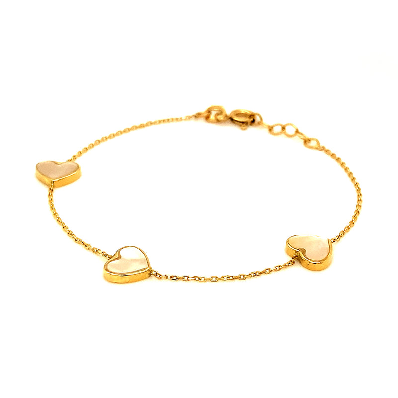 Pulsera (nácar) en oro amarillo 18k. 15/16.5cm