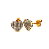 (SOFIA) Aretes (corazón) con diamantes en oro amarillo 10k