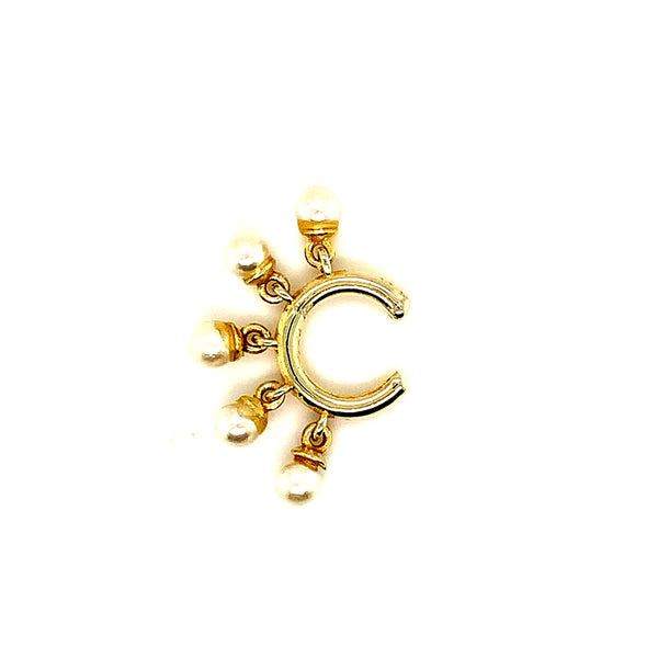 (SWAN) Aretes de perlas en plata 925 bañada en oro amarillo  ANTES:  $49.00