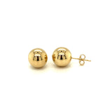 Aretes (bolitas lisas) en oro amarillo 10kt.
